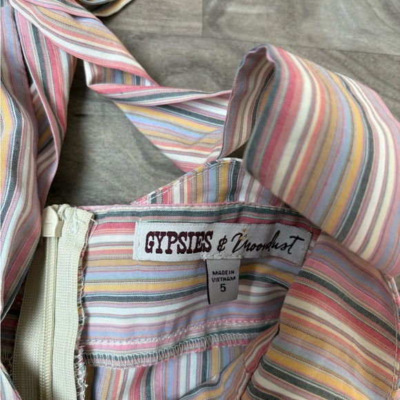 Gypsies & Moondust Pink Striped Mini Dress - Picture 3 of 4